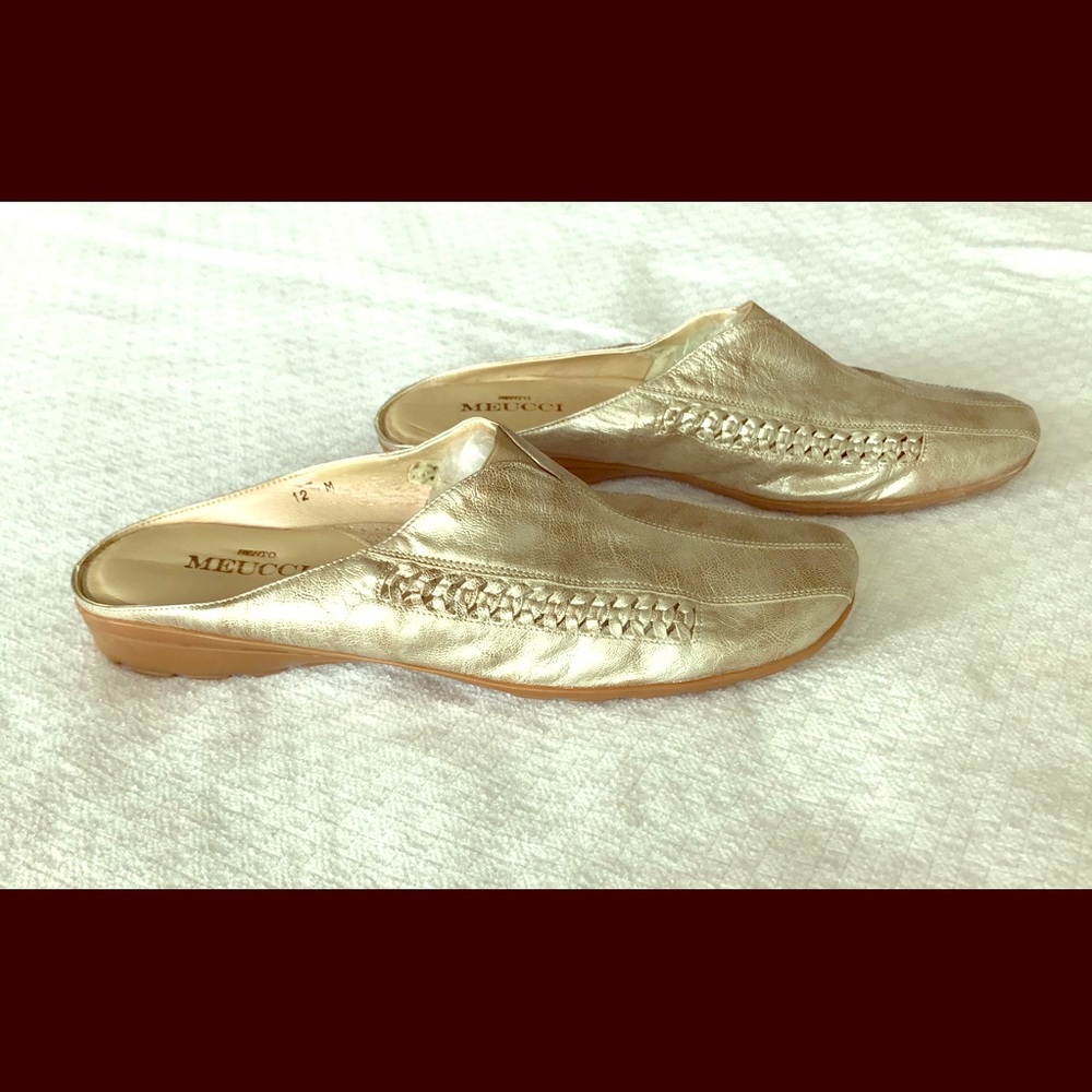 Sesto Meucci metallic leather mules size 12M